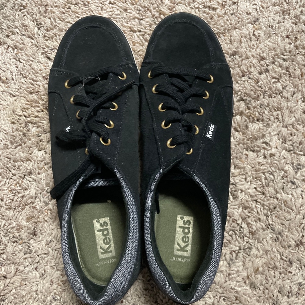 Keds Women's Center II Sneakers Black/Gray Excellent Condition Size 8.5
